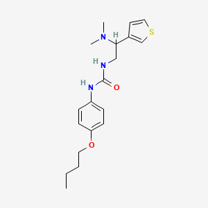 molecular formula C19H27N3O2S B2493776 1-(4-Butoxyphenyl)-3-(2-(dimethylamino)-2-(thiophen-3-yl)ethyl)urea CAS No. 1105237-97-5