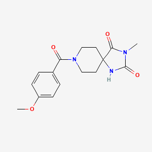molecular formula C16H19N3O4 B2493779 8-(4-Methoxybenzoyl)-3-methyl-1,3,8-triazaspiro[4.5]decane-2,4-dione CAS No. 941970-64-5