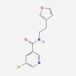 molecular formula C12H11BrN2O2 B2493785 5-bromo-N-(2-(furan-3-yl)ethyl)nicotinamide CAS No. 1797243-95-8