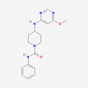 molecular formula C17H21N5O2 B2493790 4-[(6-Methoxypyrimidin-4-yl)amino]-N-phenylpiperidine-1-carboxamide CAS No. 2415491-45-9