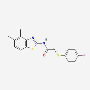 molecular formula C17H15FN2OS2 B2493794 N-(4,5-dimethylbenzo[d]thiazol-2-yl)-2-((4-fluorophenyl)thio)acetamide CAS No. 896347-53-8