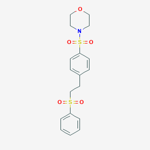 molecular formula C18H21NO5S2 B249380 4-({4-[2-(Phenylsulfonyl)ethyl]phenyl}sulfonyl)morpholine 
