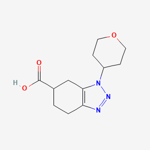 molecular formula C12H17N3O3 B2493801 1-(氧杂环戊烷-4-基)-4,5,6,7-四氢-1H-1,2,3-苯并三唑-6-羧酸 CAS No. 2060026-66-4