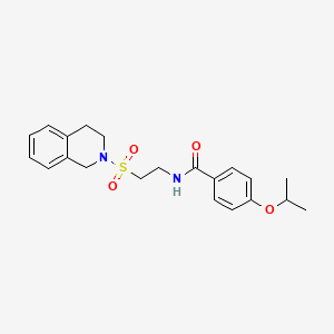 molecular formula C21H26N2O4S B2493807 N-(2-((3,4-dihydroisoquinolin-2(1H)-yl)sulfonyl)ethyl)-4-isopropoxybenzamide CAS No. 923245-90-3