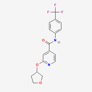 molecular formula C17H15F3N2O3 B2493812 2-((tetrahydrofuran-3-yl)oxy)-N-(4-(trifluoromethyl)phenyl)isonicotinamide CAS No. 1903011-74-4