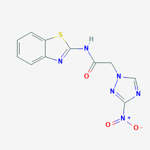 molecular formula C11H8N6O3S B249382 N-(1,3-benzothiazol-2-yl)-2-(3-nitro-1H-1,2,4-triazol-1-yl)acetamide 