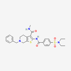 molecular formula C27H32N4O4S2 B2493823 6-苄基-2-(4-(N,N-二乙基磺酰)苯甲酰氨基)-N-甲基-4,5,6,7-四氢噻吩[2,3-c]吡啶-3-甲酰胺 CAS No. 534552-91-5