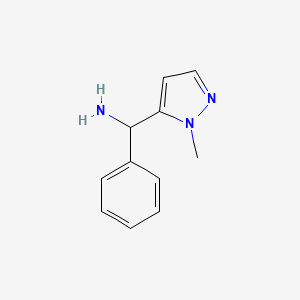 molecular formula C11H13N3 B2493824 (1-甲基-1H-吡唑-5-基)(苯基)甲胺 CAS No. 1009486-61-6