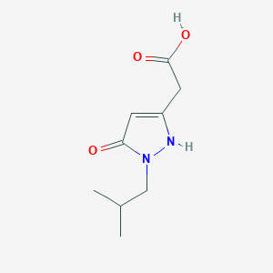 molecular formula C9H14N2O3 B2493826 2-[1-(2-methylpropyl)-5-oxo-2,5-dihydro-1H-pyrazol-3-yl]acetic acid CAS No. 852851-73-1