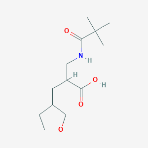 molecular formula C13H23NO4 B2493827 2-[(2,2-Dimethylpropanoylamino)methyl]-3-(oxolan-3-yl)propanoic acid CAS No. 2137629-21-9