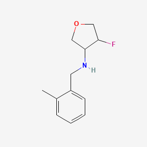 4-fluoro-N-[(2-methylphenyl)methyl]oxolan-3-amine