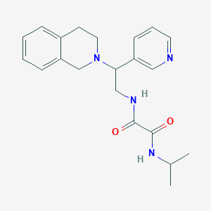 molecular formula C21H26N4O2 B2493833 N-[2-(3,4-二氢异喹啉-2(1H)-基)-2-吡啶-3-基乙基]-N'-异丙基乙二胺 CAS No. 903286-98-6