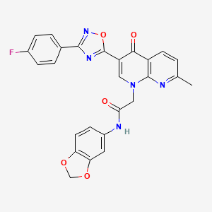 molecular formula C26H18FN5O5 B2493835 N-(4-chlorophenyl)-4-methyl-3,4-dihydroquinoxaline-1(2H)-carboxamide CAS No. 1029770-40-8