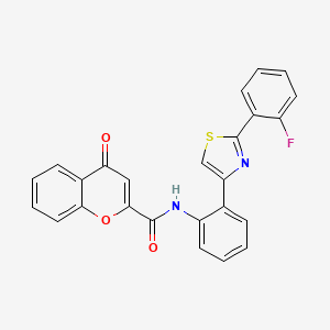 molecular formula C25H15FN2O3S B2493842 N-(2-(2-(2-氟苯基)噻唑-4-基)苯基)-4-氧代-4H-香豆素-2-甲酰胺 CAS No. 1797095-14-7