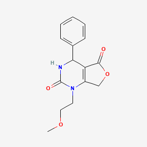 molecular formula C15H16N2O4 B2493843 1-(2-methoxyethyl)-4-phenyl-4,7-dihydrofuro[3,4-d]pyrimidine-2,5(1H,3H)-dione CAS No. 2119223-82-2