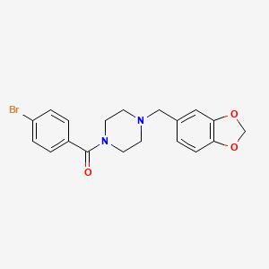 molecular formula C19H19BrN2O3 B2493844 (4-(Benzo[d][1,3]dioxol-5-ylmethyl)piperazin-1-yl)(4-bromophenyl)methanone CAS No. 349613-41-8
