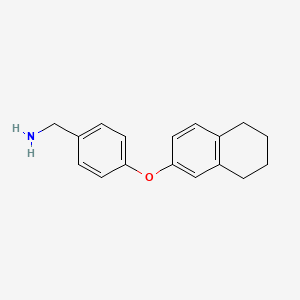 molecular formula C17H19NO B2493853 4-(5,6,7,8-Tetrahydronaphthalen-2-yloxy)benzylamine CAS No. 1185096-01-8