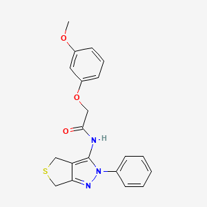 molecular formula C20H19N3O3S B2493854 2-(3-methoxyphenoxy)-N-(2-phenyl-4,6-dihydrothieno[3,4-c]pyrazol-3-yl)acetamide CAS No. 893930-47-7