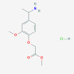 Methyl 2-[4-(1-aminoethyl)-2-methoxyphenoxy]acetate;hydrochloride