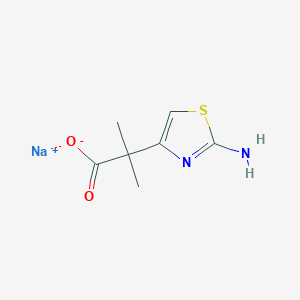 molecular formula C7H9N2NaO2S B2493871 Sodium 2-(2-amino-1,3-thiazol-4-yl)-2-methylpropanoate CAS No. 1909325-38-7