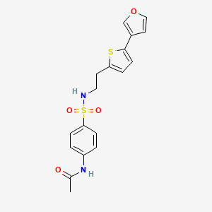 molecular formula C18H18N2O4S2 B2493879 N-(4-(N-(2-(5-(呋喃-3-基)噻吩-2-基)乙基)磺酰基)苯基)乙酰胺 CAS No. 2034255-74-6