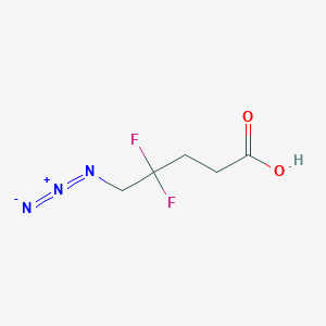 molecular formula C5H7F2N3O2 B2493880 5-Azido-4,4-difluoropentanoic acid CAS No. 2169071-57-0
