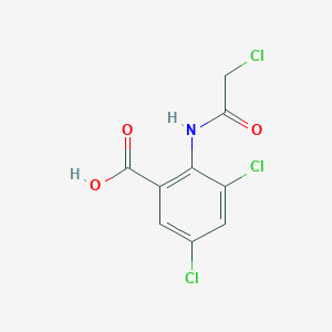 molecular formula C9H6Cl3NO3 B2493885 3,5-Dichloro-2-(2-chloroacetamido)benzoic acid CAS No. 39263-98-4