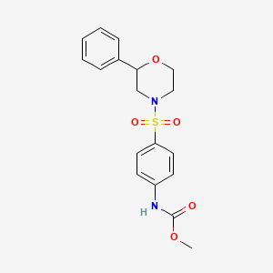 molecular formula C18H20N2O5S B2493891 Methyl-(4-((2-Phenylmorpholino)sulfonyl)phenyl)carbamate CAS No. 1798027-20-9