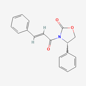 molecular formula C18H15NO3 B2493895 2-Oxazolidinone, 3-(1-oxo-3-phenyl-2-propen-1-yl)-4-phenyl-, (4S)- CAS No. 141209-95-2