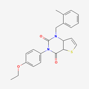 molecular formula C22H20N2O3S B2493899 3-(4-ethoxyphenyl)-1-[(2-methylphenyl)methyl]-1H,2H,3H,4H-thieno[3,2-d]pyrimidine-2,4-dione CAS No. 1326900-71-3
