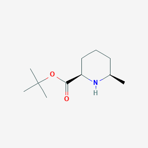 molecular formula C11H21NO2 B2493900 rel-tert-butyl (2R,6R)-6-methylpiperidine-2-carboxylate CAS No. 199342-94-4