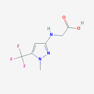 molecular formula C7H8F3N3O2 B2493903 2-[[1-Methyl-5-(trifluoromethyl)pyrazol-3-yl]amino]acetic acid CAS No. 2247206-31-9