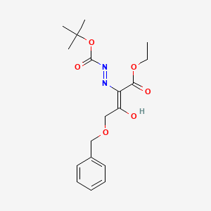 molecular formula C18H24N2O6 B2493904 tert-Butyl 2-(4-(benzyloxy)-1-ethoxy-1,3-dioxobutan-2-ylidene)hydrazinecarboxylate CAS No. 1674398-09-4