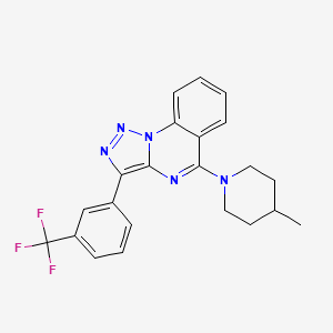 molecular formula C22H20F3N5 B2493905 4-Methyl-1-{3-[3-(trifluoromethyl)phenyl]-[1,2,3]triazolo[1,5-a]quinazolin-5-yl}piperidine CAS No. 902483-95-8