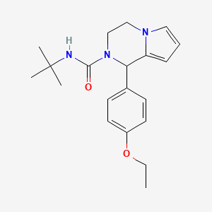 molecular formula C20H27N3O2 B2493915 N-(tert-butyl)-1-(4-ethoxyphenyl)-3,4-dihydropyrrolo[1,2-a]pyrazine-2(1H)-carboxamide CAS No. 899960-60-2
