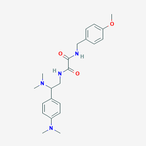 molecular formula C22H30N4O3 B2493917 N1-(2-(dimethylamino)-2-(4-(dimethylamino)phenyl)ethyl)-N2-(4-methoxybenzyl)oxalamide CAS No. 941933-01-3