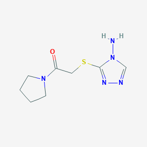 molecular formula C8H13N5OS B249392 3-{[2-oxo-2-(1-pyrrolidinyl)ethyl]sulfanyl}-4H-1,2,4-triazol-4-amine 