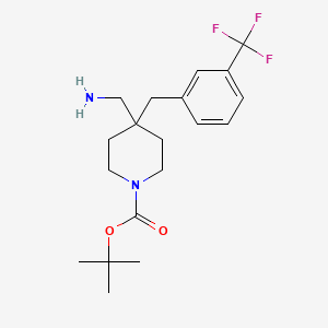 molecular formula C19H27F3N2O2 B2493921 tert-Butyl 4-(aminomethyl)-4-[3-(trifluoromethyl)benzyl]piperidine-1-carboxylate CAS No. 1774896-16-0