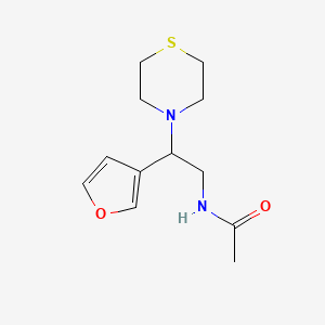 molecular formula C12H18N2O2S B2493930 N-(2-(furan-3-yl)-2-thiomorpholinoethyl)acetamide CAS No. 2034572-50-2