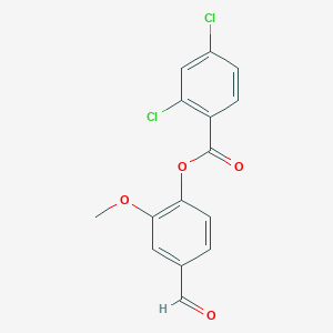 molecular formula C15H10Cl2O4 B2493931 4-甲氧基-2-甲氧基苯基 2,4-二氯苯甲酸酯 CAS No. 321968-49-4