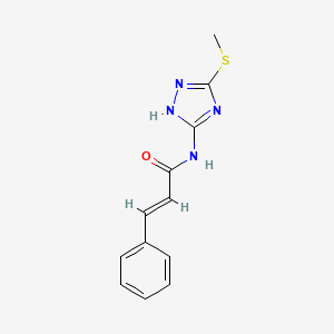 molecular formula C12H12N4OS B2493935 (E)-N-(3-methylsulfanyl-1H-1,2,4-triazol-5-yl)-3-phenylprop-2-enamide CAS No. 1025268-74-9