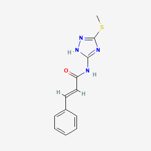 molecular formula C12H12N4OS B2493935 (E)-N-(3-甲基硫代-1H-1,2,4-三唑-5-基)-3-苯基丙-2-烯酰胺 CAS No. 1025268-74-9