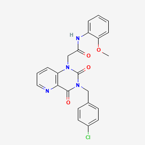 molecular formula C23H19ClN4O4 B2493936 2-(3-(4-chlorobenzyl)-2,4-dioxo-3,4-dihydropyrido[3,2-d]pyrimidin-1(2H)-yl)-N-(2-methoxyphenyl)acetamide CAS No. 923141-04-2
