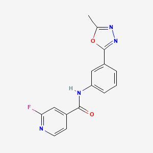 molecular formula C15H11FN4O2 B2493950 2-Fluoro-N-[3-(5-methyl-1,3,4-oxadiazol-2-yl)phenyl]pyridine-4-carboxamide CAS No. 2224529-08-0
