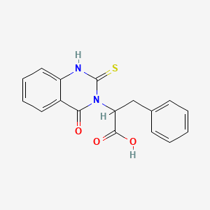 molecular formula C17H14N2O3S B2493958 2-(4-氧代-2-硫代-3,4-二氢喹唑啉-3-基)-3-苯基丙酸 CAS No. 17785-56-7