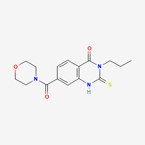 molecular formula C16H19N3O3S B2493965 7-(morpholine-4-carbonyl)-3-propyl-2-sulfanylidene-1H-quinazolin-4-one CAS No. 403727-72-0