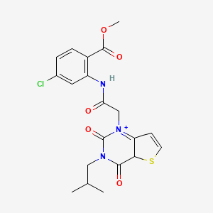 molecular formula C20H20ClN3O5S B2493970 methyl 4-chloro-2-{2-[3-(2-methylpropyl)-2,4-dioxo-1H,2H,3H,4H-thieno[3,2-d]pyrimidin-1-yl]acetamido}benzoate CAS No. 1260949-97-0