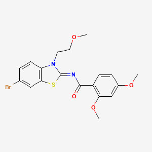molecular formula C19H19BrN2O4S B2493978 (Z)-N-(6-溴-3-(2-甲氧基乙基)苯并[d]噻唑-2(3H)-基亚)-2,4-二甲氧基苯甲酰胺 CAS No. 864975-88-2