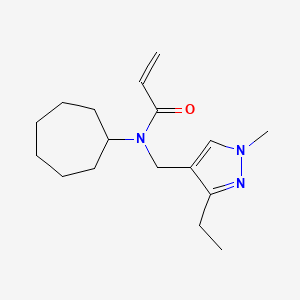 molecular formula C17H27N3O B2493989 N-Cycloheptyl-N-[(3-ethyl-1-methylpyrazol-4-yl)methyl]prop-2-enamide CAS No. 2411284-20-1
