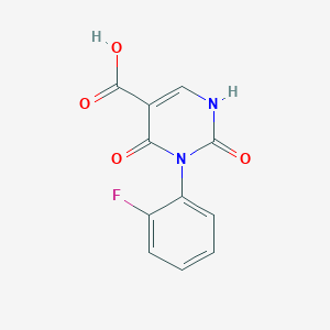 molecular formula C11H7FN2O4 B2493991 3-(2-Fluorophenyl)-2,4-dioxo-1,2,3,4-tetrahydropyrimidine-5-carboxylic acid CAS No. 868143-08-2